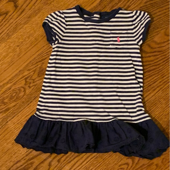 Ralph Lauren Other - Ralph Lauren - Navy and White Striped Dress with Navy Eyelet Skirt
